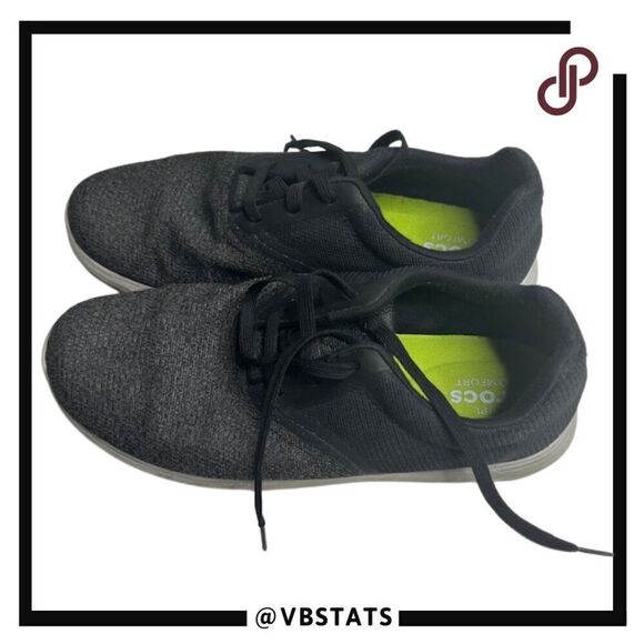 Crocs Kinsale Static Lace-Up Closure Sneakers - Black Size 10 - Picture 10 of 13